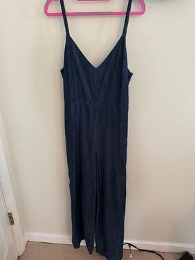 Madewell- Dark Denim V-Neck Wide Leg Jumpsuit